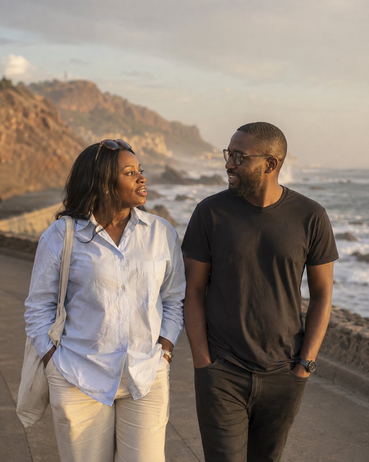 Scène de rencontre quotidienne à Dakar